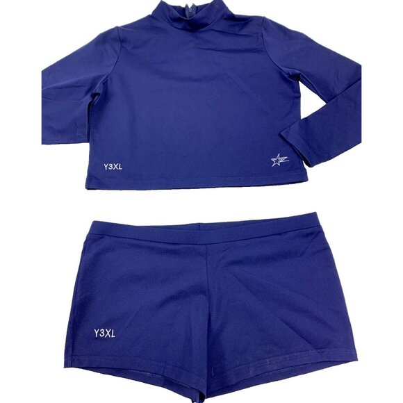 Yth 3XL Petite Adult L Dance Cheer Uniform 36 Top 34 Shorts Halloween Costume - Picture 1 of 7